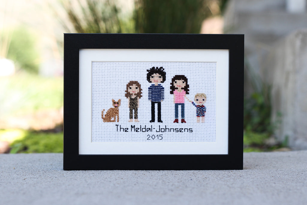 Stitch People Custom Cross-Stitch Family Portrait