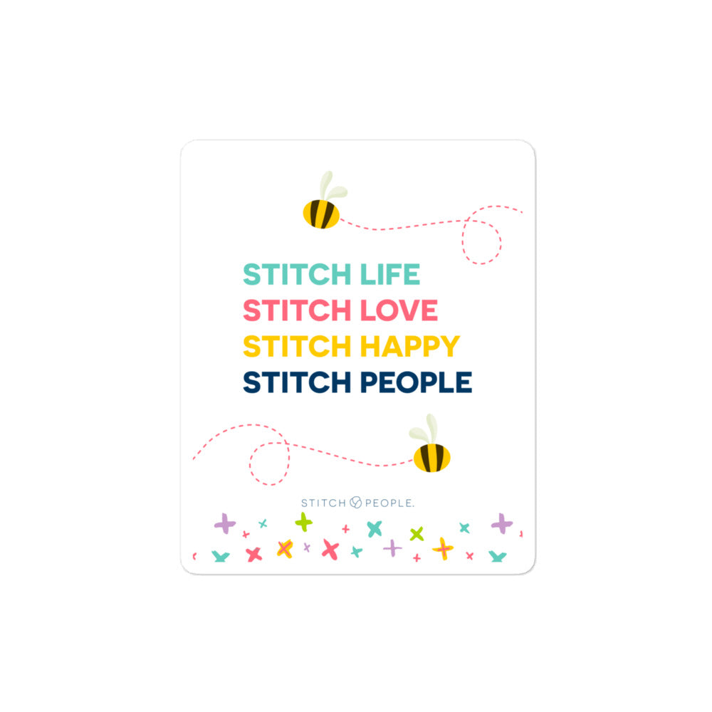 Spring Fling - Stitch: Life Love Happy People - Sitcker