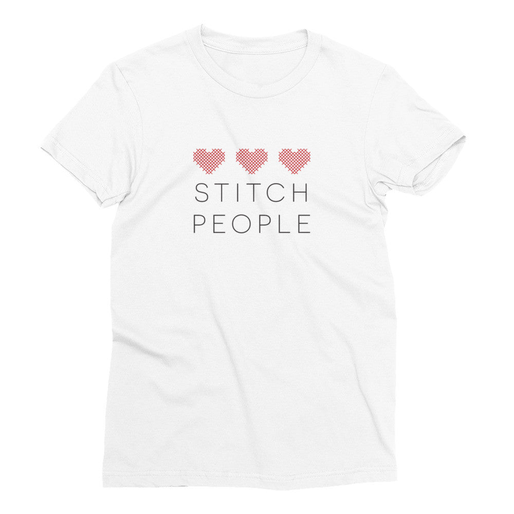 Triple Heart Stitch People Women’s Short Sleeve Crew-Neck T-Shirt