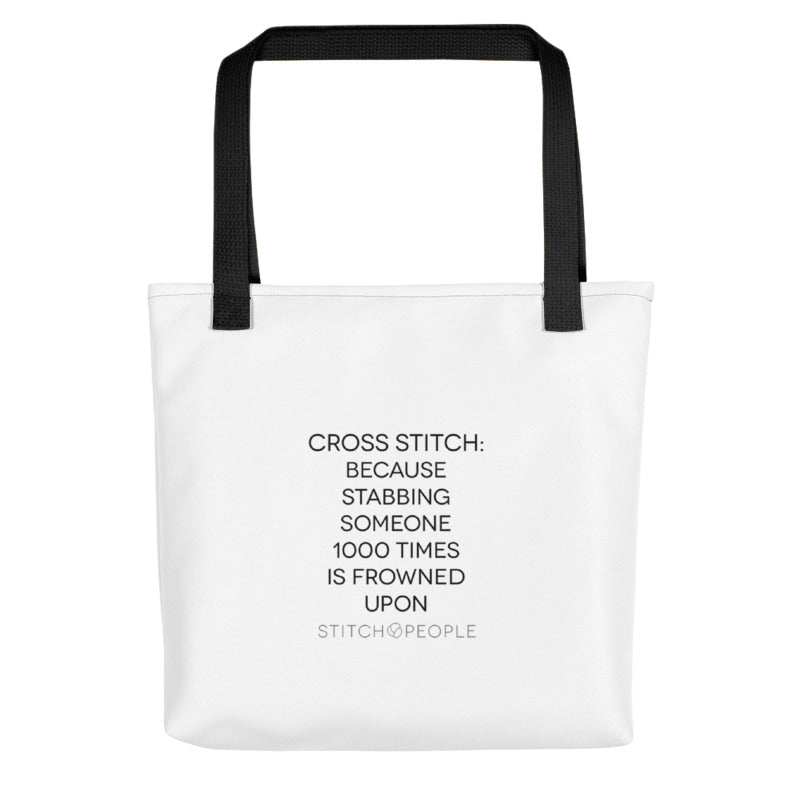 Coping by Cross Stitch Tote Bag