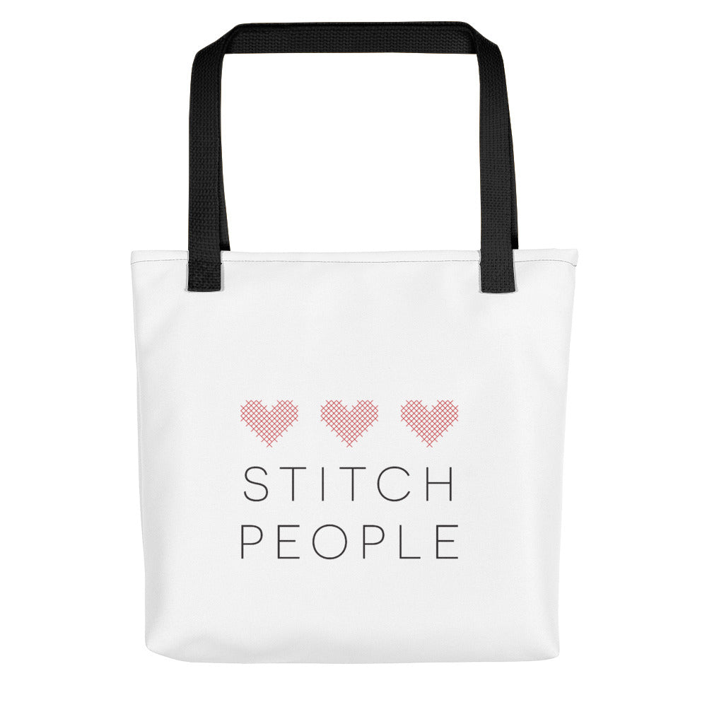 Triple Heart Stitch People Cotton Tote Bag