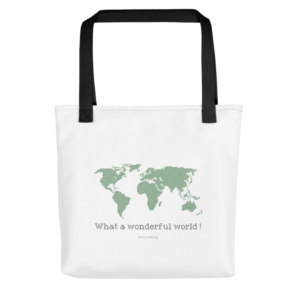 Wonderful World Stitch People Cotton Tote Bag