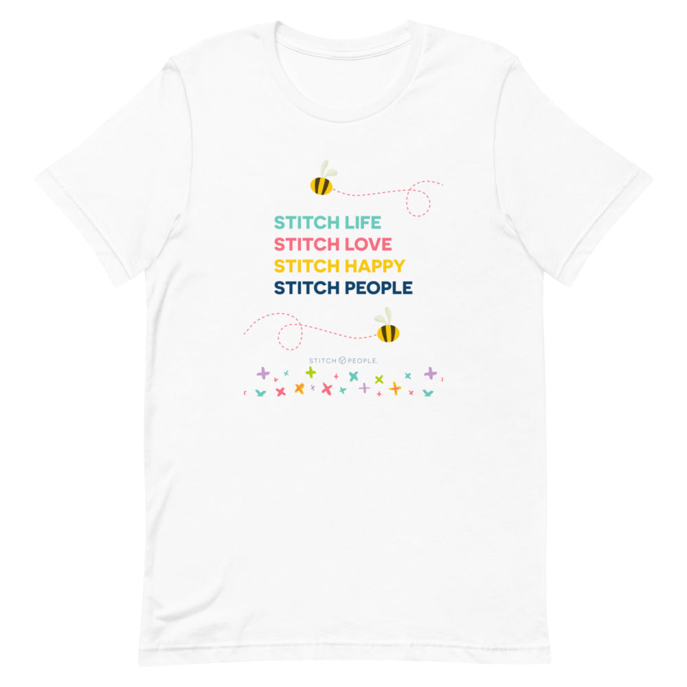 Spring Fling - Stitch: Life Love Happy People - Short-Sleeve Unisex T-Shirt