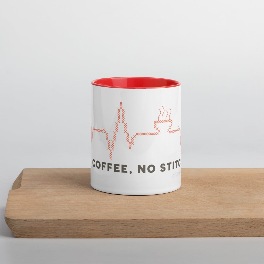 No Coffee, No Stitchy Mug with Color Inside (11oz)